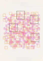 Herbert W. Franke, Quadrate, 1969, Farbserigrafie auf festem Papier