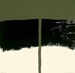 T by Blinky Palermo, 1970, Serigraphie in Oliv und Schwarz auf leichtem Karton, sold Jun 2009