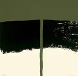 Blinky Palermo, T, 1970, Serigraphie in Oliv und Schwarz auf leichtem Karton