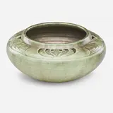 James "Mac" Anderson for Shearwater Pottery, Reticulated Antique Green vase