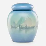 Carl Schmidt for Rookwood Pottery, Marine Scenic Vellum jar