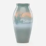 Fred Rothenbusch for Rookwood Pottery, Banded Scenic Vellum vase