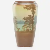 Sallie Coyne for Rookwood Pottery, Banded Scenic Vellum vase