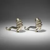 Russel Wright, Rare Moaninlo bookends, c. 1930, nickel-plated metal