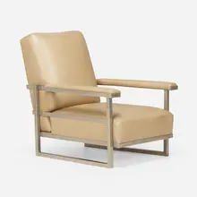 Paul Theodore Frankl, Rare armchair, c. 1929, nickel-plated steel, leather