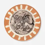 Scène de Tauromachie by Pablo Picasso, 1959, glazed white earthenware with engobe decoration, sold Dec 2023