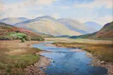Hill track by George Melvin Rennie, oil on canvas, sold Jun 2015