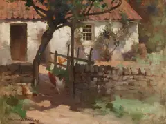 Rgi Robert Russell MacNee, Waiting to be fed, oil on canvas