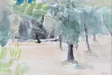 Olive Groves by Earl George Alexander Eugene Douglas Haig, pen & ink and watercolour, sold Jun 2015