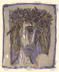 Christus by Otto Dix, 1957, Farblithographie auf Van-Gelder-Velin, sold Nov 2008