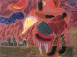 Liebespaar bei Mondschein by Ida Kerkovius, 1946, Pastell auf farbigem Papier, sold Nov 2008