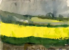Rapsfeld by Klaus Fußmann, 1987, Aquarell auf Bütten (aus einem Zeichenblock), sold Jun 2010