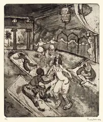 Russisches Ballett I by Max Pechstein, 1912, Radierung und Aquatinta auf Velin, sold Nov 2009