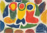 Drei Figuren by Ida Kerkovius, 1962, Farbkreide und Tusche auf Papier, sold Aug 2023
