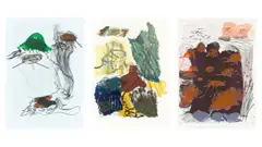 Per Kirkeby, Ohne Titel, 1991, 6-teilig: Jeweils Farblithografie auf Velin