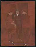 Die Coleurstudenten by Johannes Grützke, 1967, Öl und Tempera auf Holz, im Künstlerrahmen, sold Apr 2025
