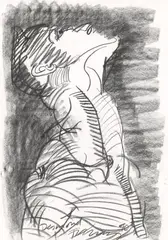 Desmond by Rainer Fetting, 1990, Kohle auf Velin, sold Jul 2025