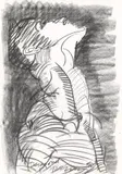 Desmond by Rainer Fetting, 1990, Kohle auf Velin, sold Jul 2025