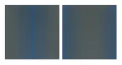 Johannes Gecelli, MITTBLAU QUADRAT“ / „BLAURAND QUADRAT, 1994, Diptychon: Jeweils Acryl auf Leinwand