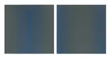 MITTBLAU QUADRAT“ / „BLAURAND QUADRAT by Johannes Gecelli, 1994, Diptychon: Jeweils Acryl auf Leinwand, sold Sep 2025