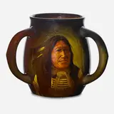 Harriet Elizabeth Wilcox for Rookwood Pottery, Standard Glaze Ogallala American Indian portrait mug