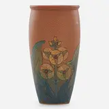 Double Vellum/Decorated Mat vase by Catherine Covalenco for Rookwood Pottery, sold Sep 2018