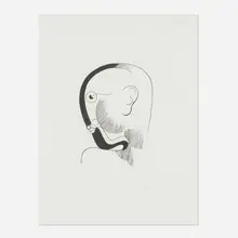 Head in Profile by Oskar Schlemmer, 1928, lithograph, sold Dec 2023