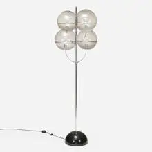 Colleoni floor lamp by Vico Magistretti, 1971, marble, Murano glass, chrome-plated steel, sold Dec 2023