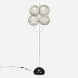 Vico Magistretti, Colleoni floor lamp, 1971, marble, Murano glass, chrome-plated steel