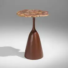 Philippe Hiquily, Rare Quille occasional table, c. 1962, lacquered fiberglass, petrified wood