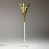 Angelo Lelii, Floor lamp, model 12383, c. 1951, enameled and patinated brass, brass, enameled perforated metal, enameled iron