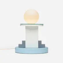 Aldo Cibic, Table lamp, c. 1985, glazed earthenware, glass