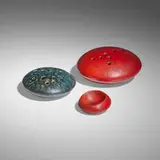 Collection of three vessels by Renato Bassoli, c. 1960, glazed ceramic, sold Dec 2023