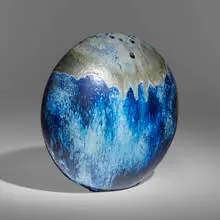 Monumental Sasso vase by Renato Bassoli, c. 1960, glazed ceramic, sold Dec 2023