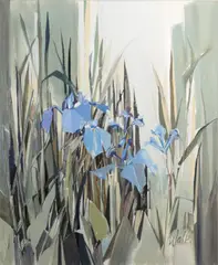 Irises at Kilmahumag by Ethel Walker, gouache, offered Jun 2015