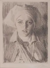 Gulli II by Anders Zorn, etching, offered Jun 2015