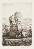 Roman Bull excavated in Merida, Spain (Campbell Dodgson 443) by Sir Muirhead Bone Hrsa Hrws Hariba Hre Llb D Litt, drypoint, sold Jun 2015