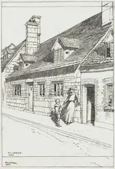 A Cottage Garden; and A Cottage in High Street, Campden by F. L. Griggs, pen and ink, sold Jun 2015
