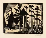 Russischer Wald by Karl Schmidt-Rottluff, 1918, Holzschnitt auf Velin, sold Dec 2012
