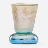 Miniature blue and gold Favrile vase by Tiffany Studios, sold Sep 2018