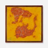 Untitled (clay painting) by Doyle Lane, c. 1965, glazed earthenware, artist's frame, sold Dec 2023