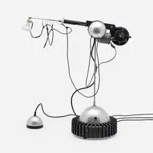 Ron Arad, Aerial light, 1982, aluminum, enameled aluminum, steel, wire, rubber