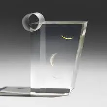 Acrylic Stool with Feathers by Shiro Kuramata, 1990, acrylic, aluminum, dyed Mallard feathers, sold Dec 2023