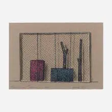 Drawing for Tree C7 by Andrea Branzi, 2011, felt tip marker, pastel, and gouache on paper, sold Dec 2023