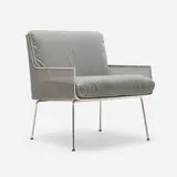 Davis Allen, Lounge chair from the Inland Steel Building, Chicago, 1958, chrome-plated steel, stainless steel, mohair