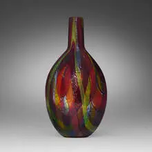 Oriente vase by Ercole Barovier, 1940, internally decorated glass with silver leaf, sold Dec 2023