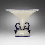 Ercole Barovier, Rare Primavera vase, 1929-30, primavera glass with applied dark blue details