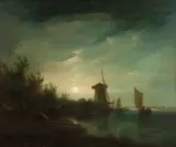 Moonlight on the polderfields by Sebastian Pether, oil on panel, offered Feb 2015