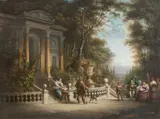Figures in an Italianate landscape by Continental School, oil on panel, sold Feb 2015