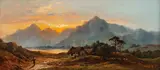 Summer day, Cumberland Hills by George Blackie Sticks, oil on canvas, sold Feb 2015